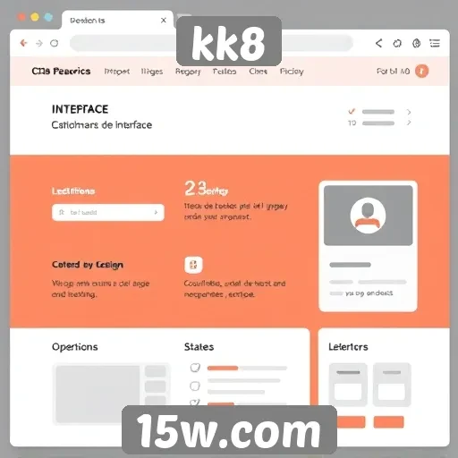 análise da interface do usuário do site kk8