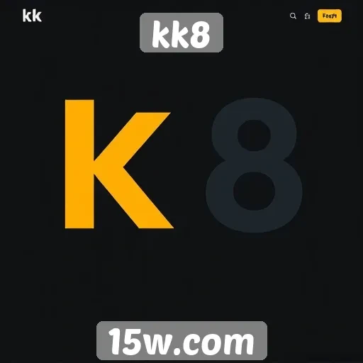 Interface do usuário do site kk8 em foco